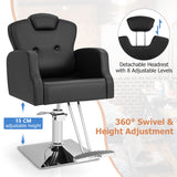 NNECW Heavy Duty Hydraulic Barber Chair with Adjustable Height & 150 KG Capacity