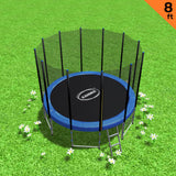 NNEDPE 8Ft Outdoor Round Blue Trampoline for Kids and Children
