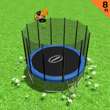 NNEDPE Blizzard 8ft Trampoline Blue with Basketball Set
