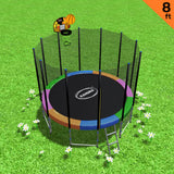 NNEDPE Blizzard 8ft Trampoline Rainbow with Basketball Set