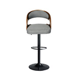 Levede 1x Kitchen Bar Stools Gas Lift Grey-1910113240738828289