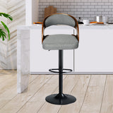 Levede 1x Kitchen Bar Stools Gas Lift Grey-1910113240738828294