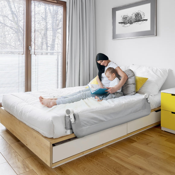 NNECW Toddler Bed Rail Guard with Adjustable Safety Strap for Baby