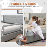 NNECW Toddler Bed Rail Guard with Adjustable Safety Strap for Baby