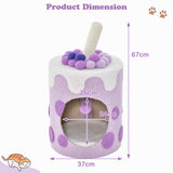 NNECW Bubble Tea Cat Tree Tower Cat Condo Furniture with Scratching Post-Purple