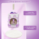 NNECW Bubble Tea Cat Tree Tower Cat Condo Furniture with Scratching Post-Purple