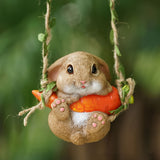 NNETM Resin Easter Bunny Carrot Figurine for Home Decor