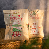Christmas Kraft Paper Gift Bags with Snowflake Stickers