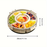NNETM Round Plastic Food Storage Organizer with Lid