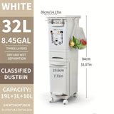 NNETM Wheeled Press-Top Kitchen Recycling Bin