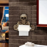 NNETM Skull Toilet Paper Holder - Retro Gothic Wall Mount