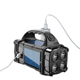 Multifunctional Solar Rechargeable LED Flashlight