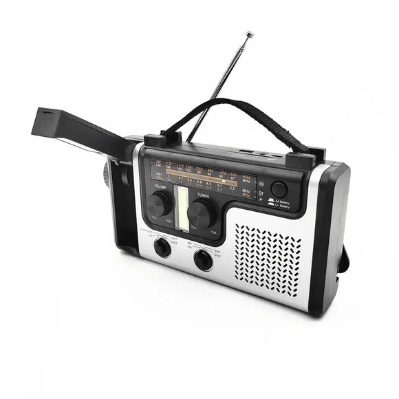 NNETM Solar Hand Crank Power Emergency Radio with Multi-Band Functionality