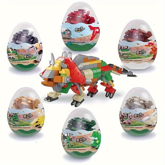NNETM Dinosaur Egg Building Blocks for Kids (6pcs)