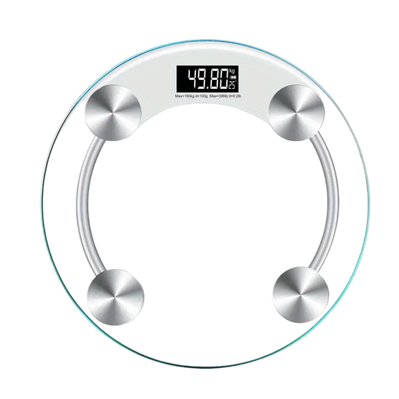 NNETM 1pc Smart Digital Bathroom Scale with LCD Display, 180kg Capacity - White