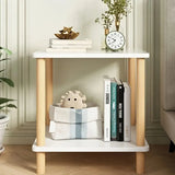 NNETM Sleek Wood-Based Panel and Hardwood Design Side Table