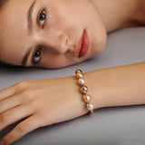 Elegant Pearl-Inlaid Bracelet for Women – Classic Fashion Jewelry Gift