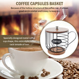 NNETM Coffee Pod Holder with Wooden Base