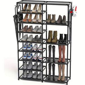 NNETM Shoe Rack with Boot Hooks Capacity (9-Tier)