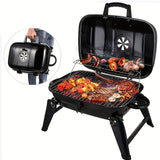 NNETM Cast Iron Charcoal Grill for Outdoor BBQ