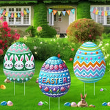 NNETM 3D Easter Egg Yard Decorations with Metal Stakes