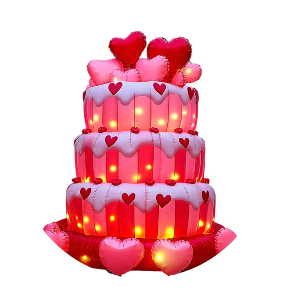 NNETM Giant Inflatable Cake with Heart Balloons