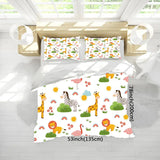 NNETM Cartoon Animal Microfiber Duvet Cover Set - Lion, Flamingo, Deer, Zebra Print (3pcs)
