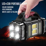 Multifunctional Solar Rechargeable LED Flashlight