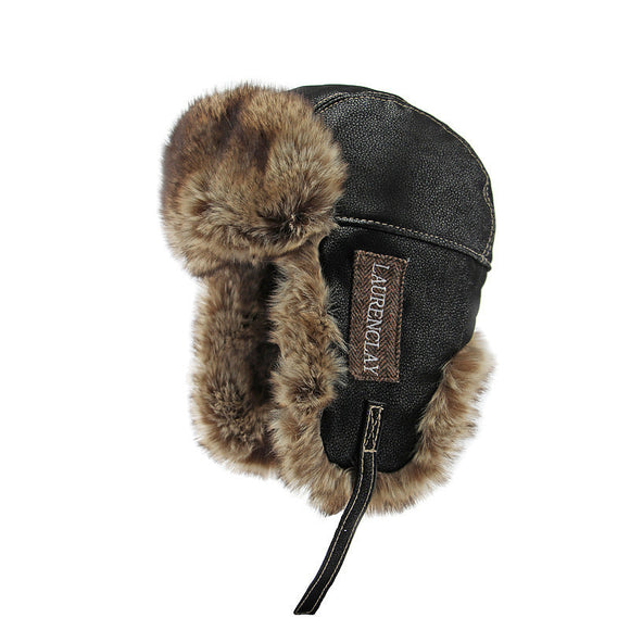 NNETM Winter Trapper Hat with Faux Fur & PU Leather