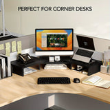 NNETM Adjustable Dual Monitor Stand with Storage (2-Slot)