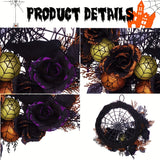 NNETM Halloween Wreath Decoration with Spider Web