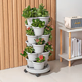 NNETM Stackable Self-Watering Plastic Planters (6 pcs)