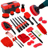 35-Piece Car Detailing Cleaning Kit – Drill Brush Attachments, Detailing Brushes & Storage Toolbox for Interior & Exterior Care