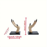 NNETM 2-Piece Hand Bookends - Resin Decor