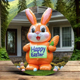 NNETM Carrot & Happy Sign Inflatable Easter Bunny