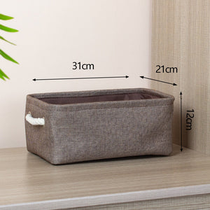 NNEOBA Cotton Linen Folding Storage Baskets Kids Toys Organizer Clothes and Sundries Storage Box Cabinet Storage Bag Laundry Basket