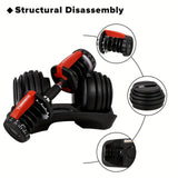 NNETM Adjustable Dumbbell 24KG with Anti-Slip Metal Handle(Black)