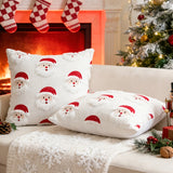 3D Santa Claus Quilted Cushion Cover White Christmas Pillowcase