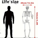 NNETM Faux Skeleton Sculpture: Spooky Halloween Decor
