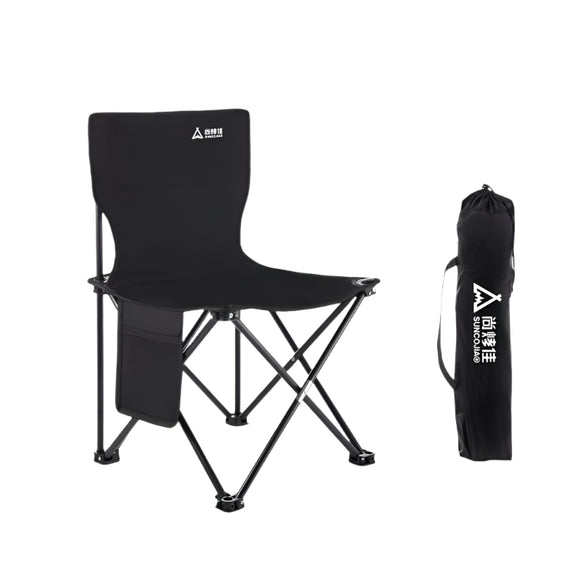 NNETM Portable Folding Steel Camping Chair with Backrest