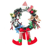 NNEOBA Christmas Long Legged Hanging Garland Wreath with Bowknot