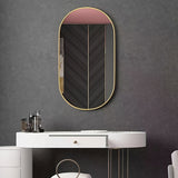 NNETM Vertical Hanging Wall Mirror – Gold Aluminum Frame Decorative Mirror