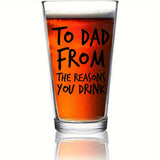 NNETM Large 500ml U-Shaped Glass Beer Cup with Letter Print