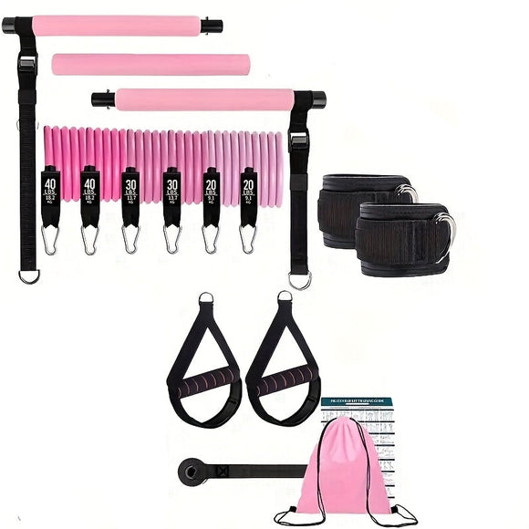 NNETM Pilates Stick Resistance Belt Fitness Set (14pcs)