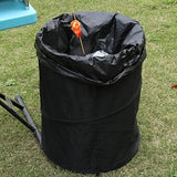 NNETM Black Portable Foldable Trash Can with Carry Handle