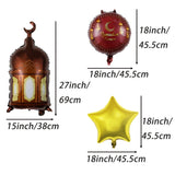 NNETM Ramadan & Eid Aluminum Foil Balloons Set - 5 Pack