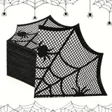 20pcs, Napkins, Spider Web Paper Napkins, Spider Web Shaped Irregular Paper Napkins, Halloween Party Decorations for Home, Spooky Halloween Table Decor, Halloween Party Supplies, Happy Halloween Gifts, Event Party Napkins