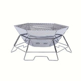 NNETM Foldable Stainless Steel Camping Charcoal Grill