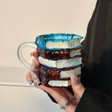 3D Painted Book Design Glass Cup for Coffee and Tea
