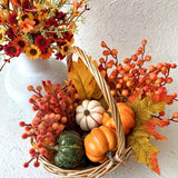 100 Count 6.5CM Autumn Artificial Berry Branches with Hand-Twisted Stems